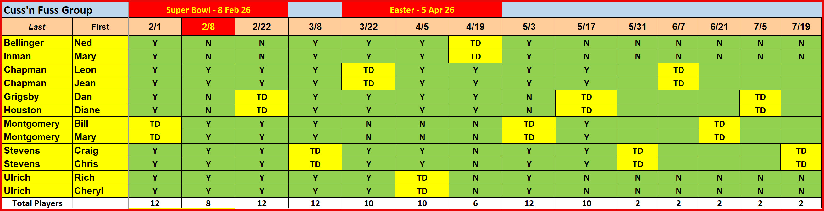 Schedule-May26